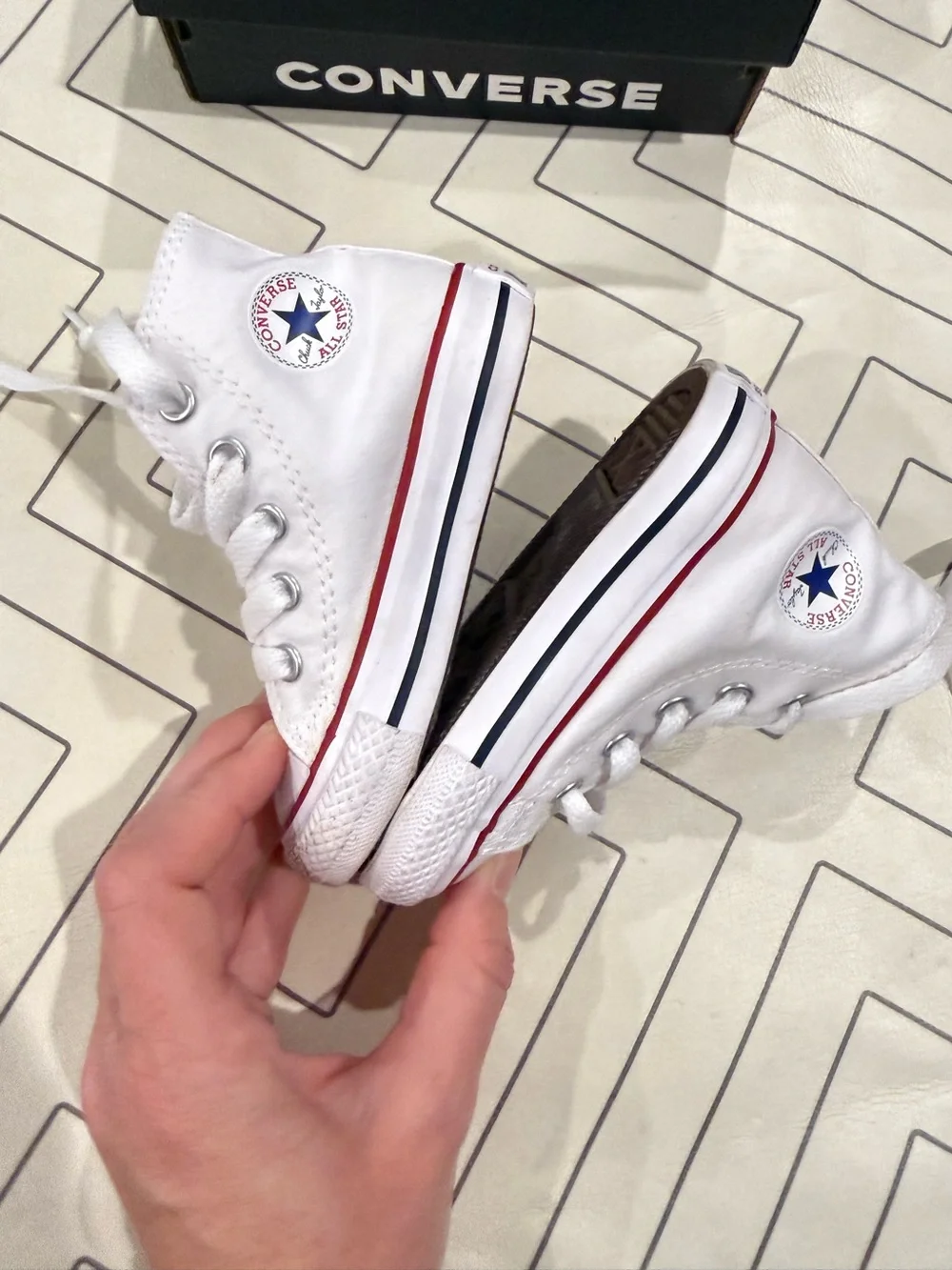 Converse Kids White Canvas High-Top Sneakers